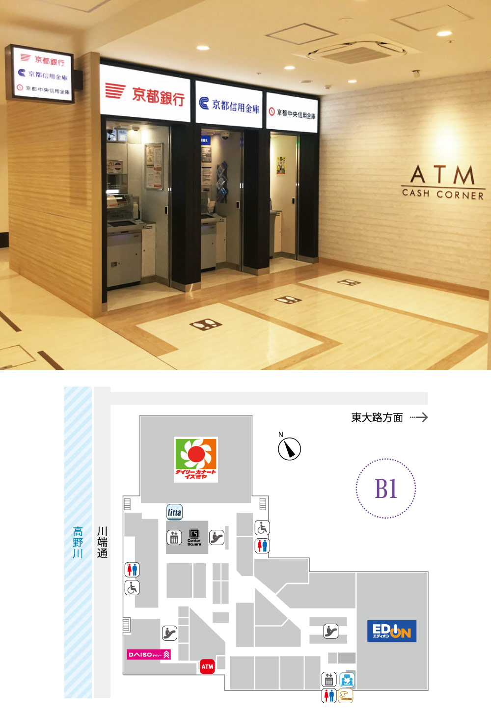 ATM（京都銀行・京都中央信用金庫・京都信用金庫・セブン銀行