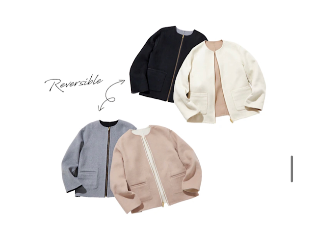 特別価格訳あり【Ｌ】2点23区ジャケット、anysisリバーシブルスカート セール】 【2WAY】リバーシブルショートボア アウター （ノーカラー