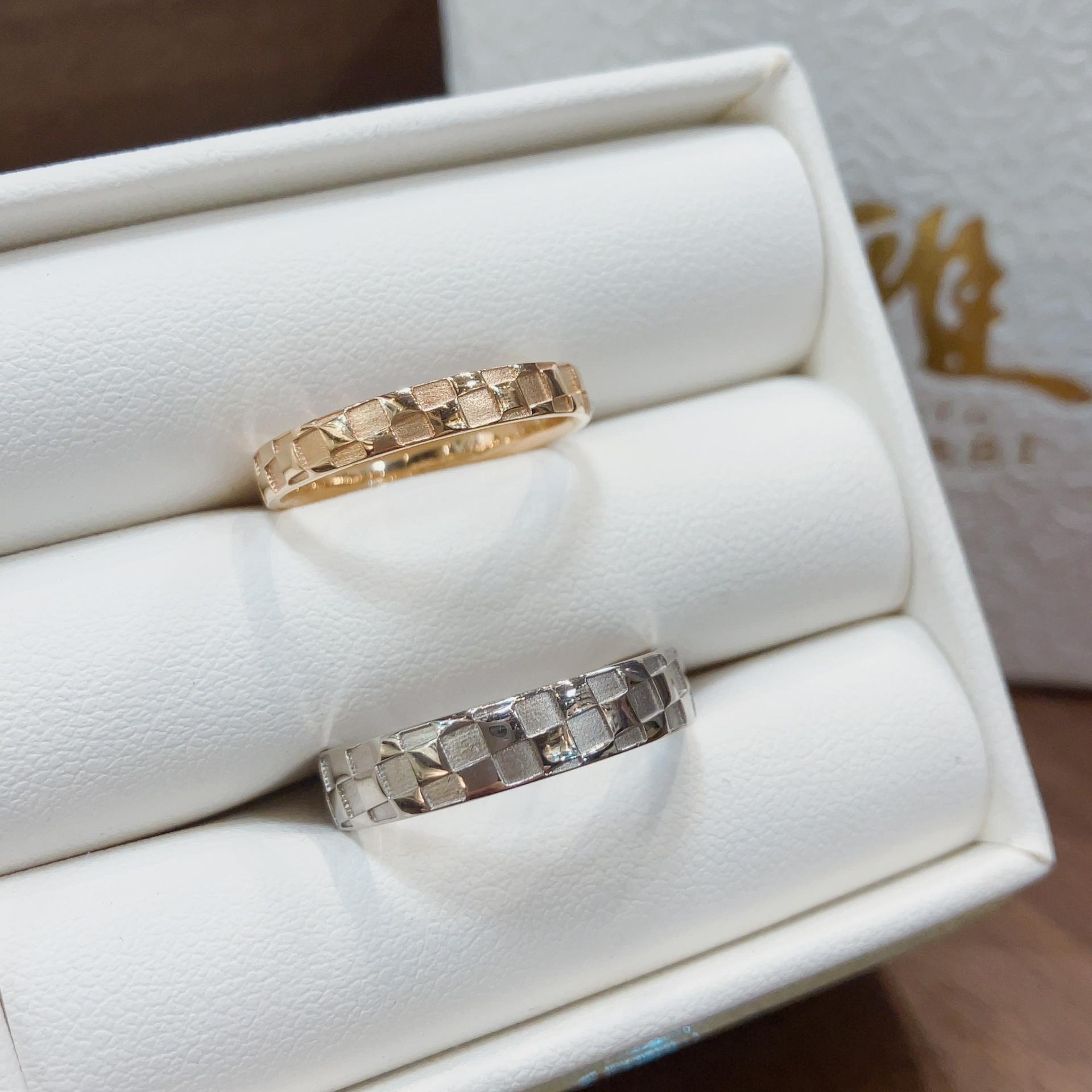 市松　2連リング リング - 市松 - （M） K10