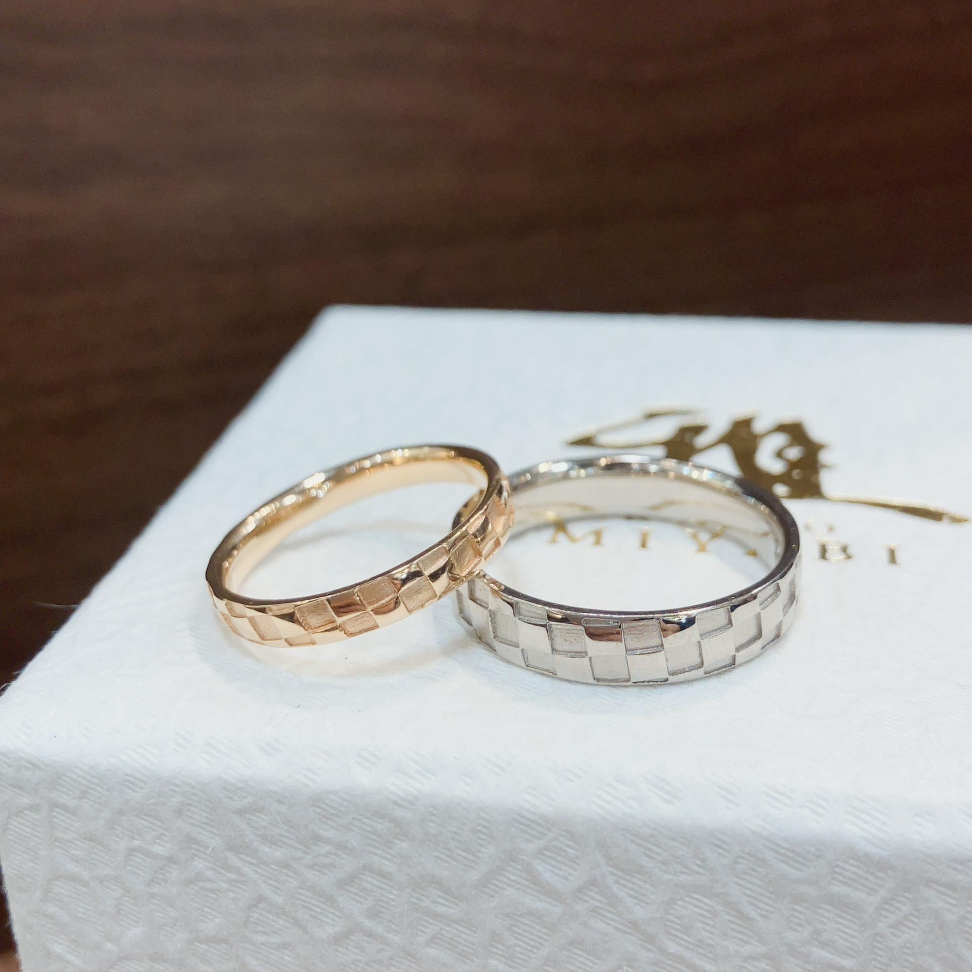 市松　2連リング リング - 市松 - （M） K10