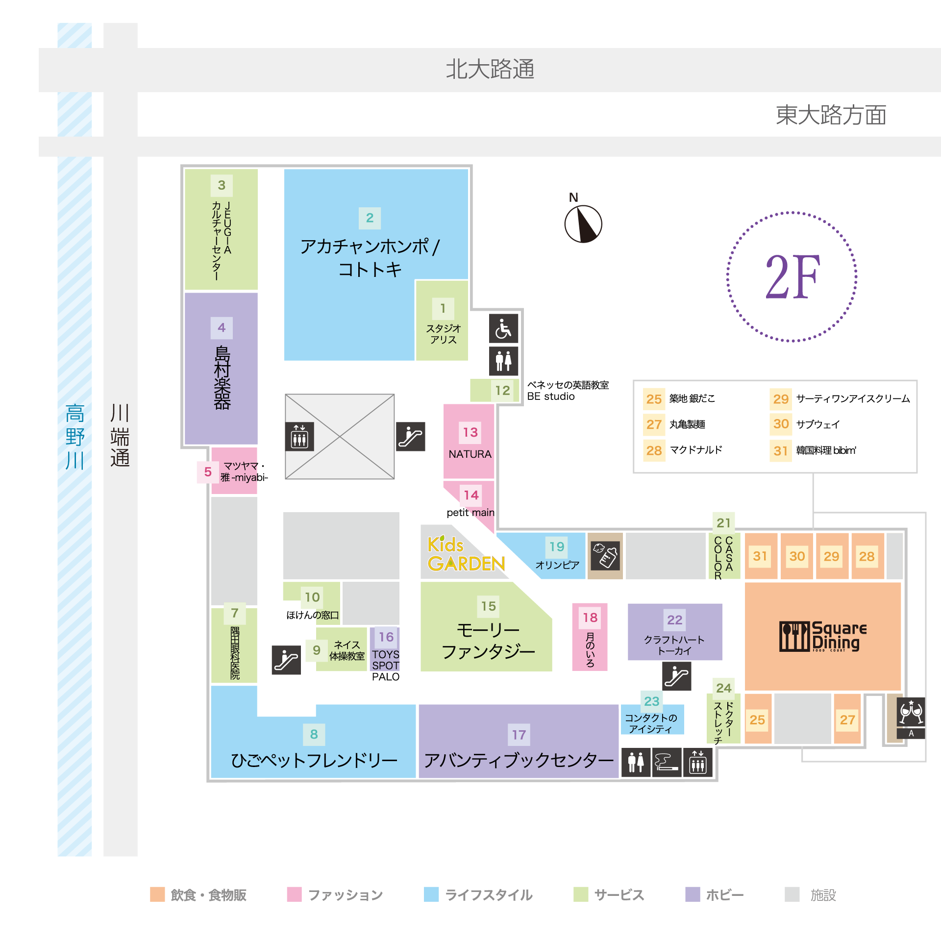 フロアガイド 2F